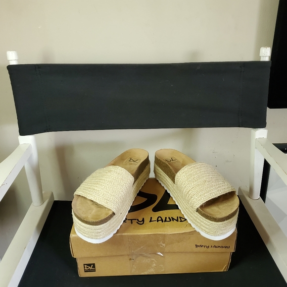 DIRTY LAUNDRY Womens Palm Espadrille Wedge Sandal Size 7.5, Natural Jute - Picture 3 of 12